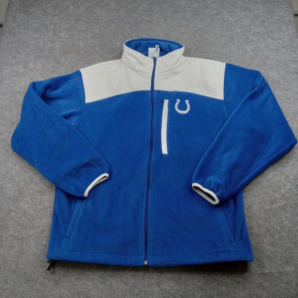 Indianapolis Colts Jacket Mens Medium‎ Blue White NFL Football Fleece Zip Up